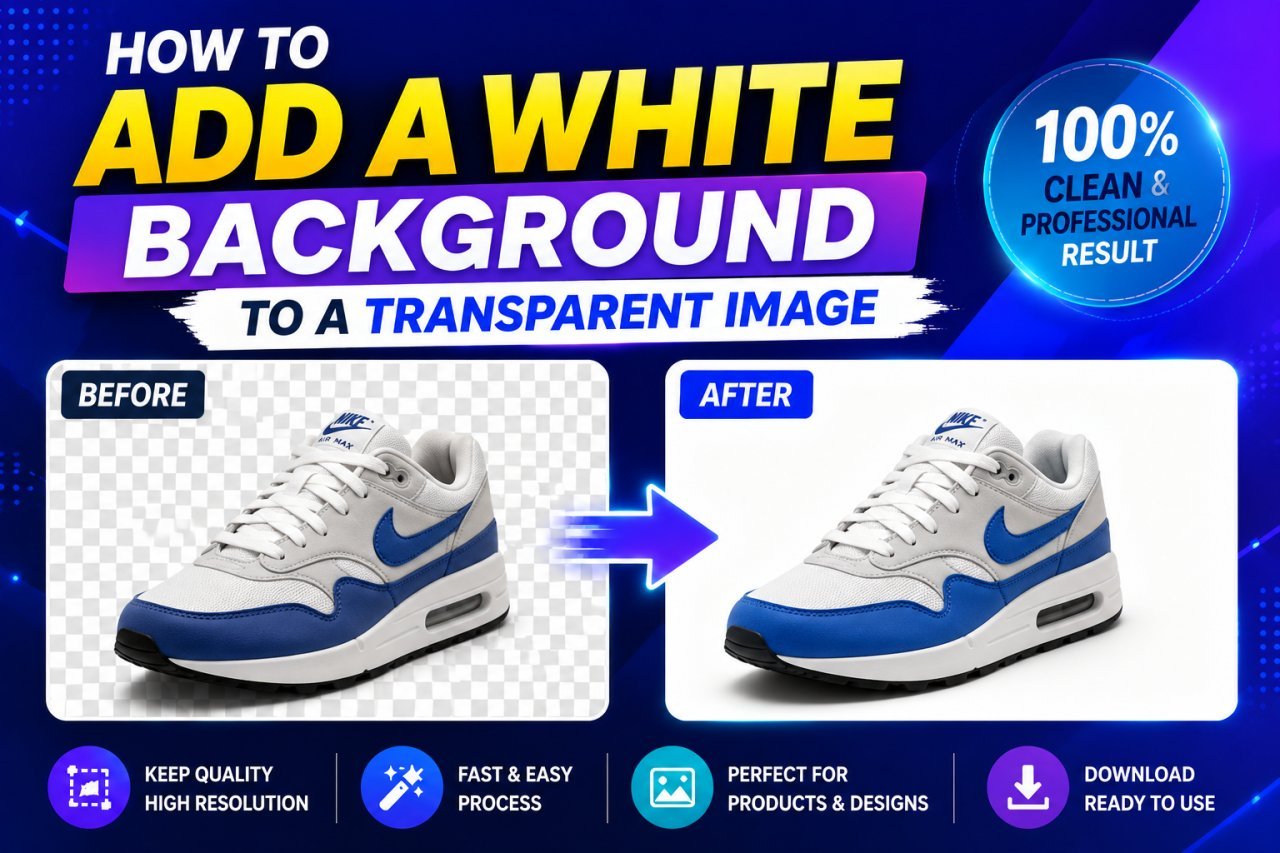 How to add a white background to a transparent image