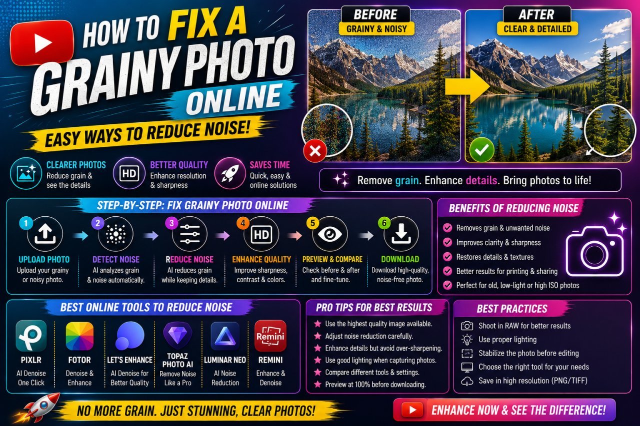 How to fix a grainy photo online and reduce image noise