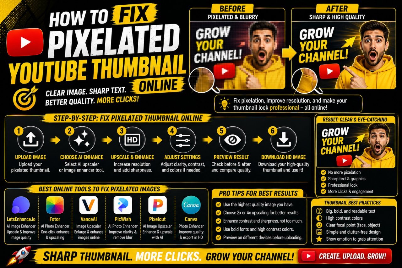 How to fix a pixelated YouTube thumbnail online