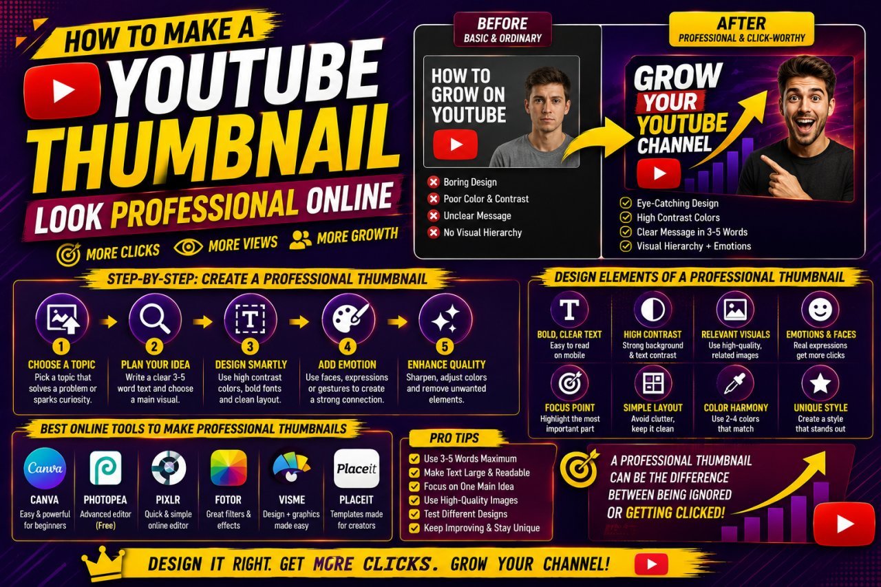How to make a YouTube thumbnail look professional online