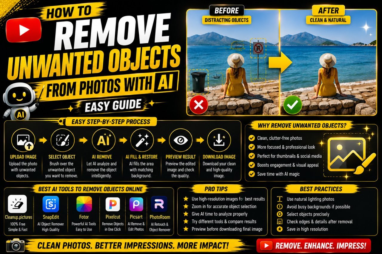 How to remove unwanted objects from photos with AI using an AI photo editor