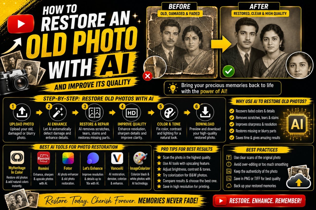 How to restore an old photo with AI and improve its quality