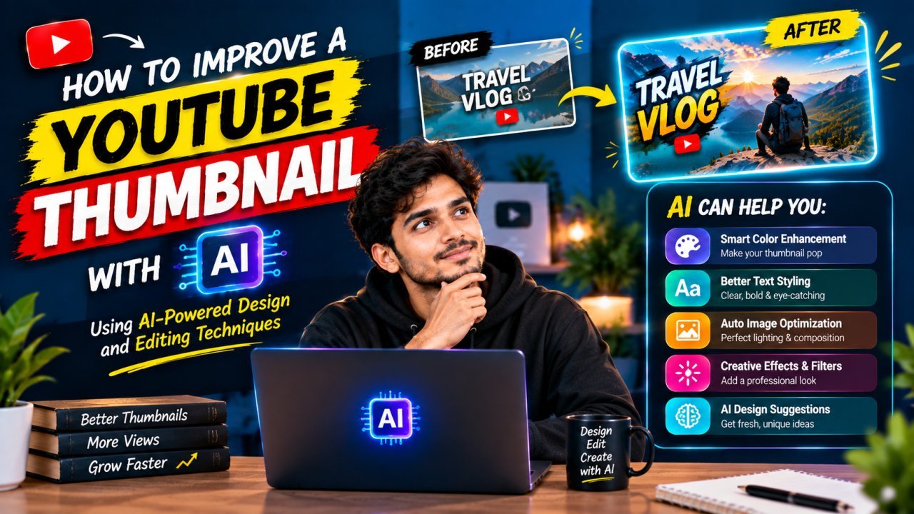 How to improve a YouTube thumbnail with AI using AI-powered design and editing techniques