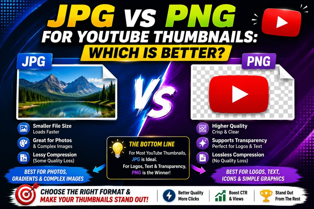 JPG vs PNG for YouTube thumbnails comparison guide