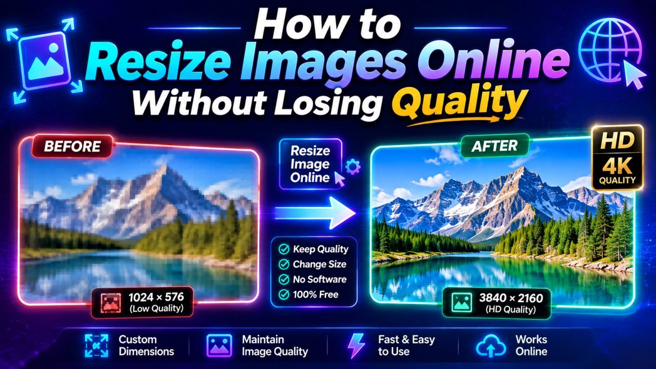Resize images online without losing quality using Image EditPro AI image resizer