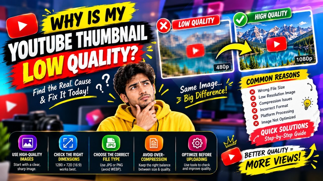 Why is my YouTube thumbnail low quality and how to improve its clarity